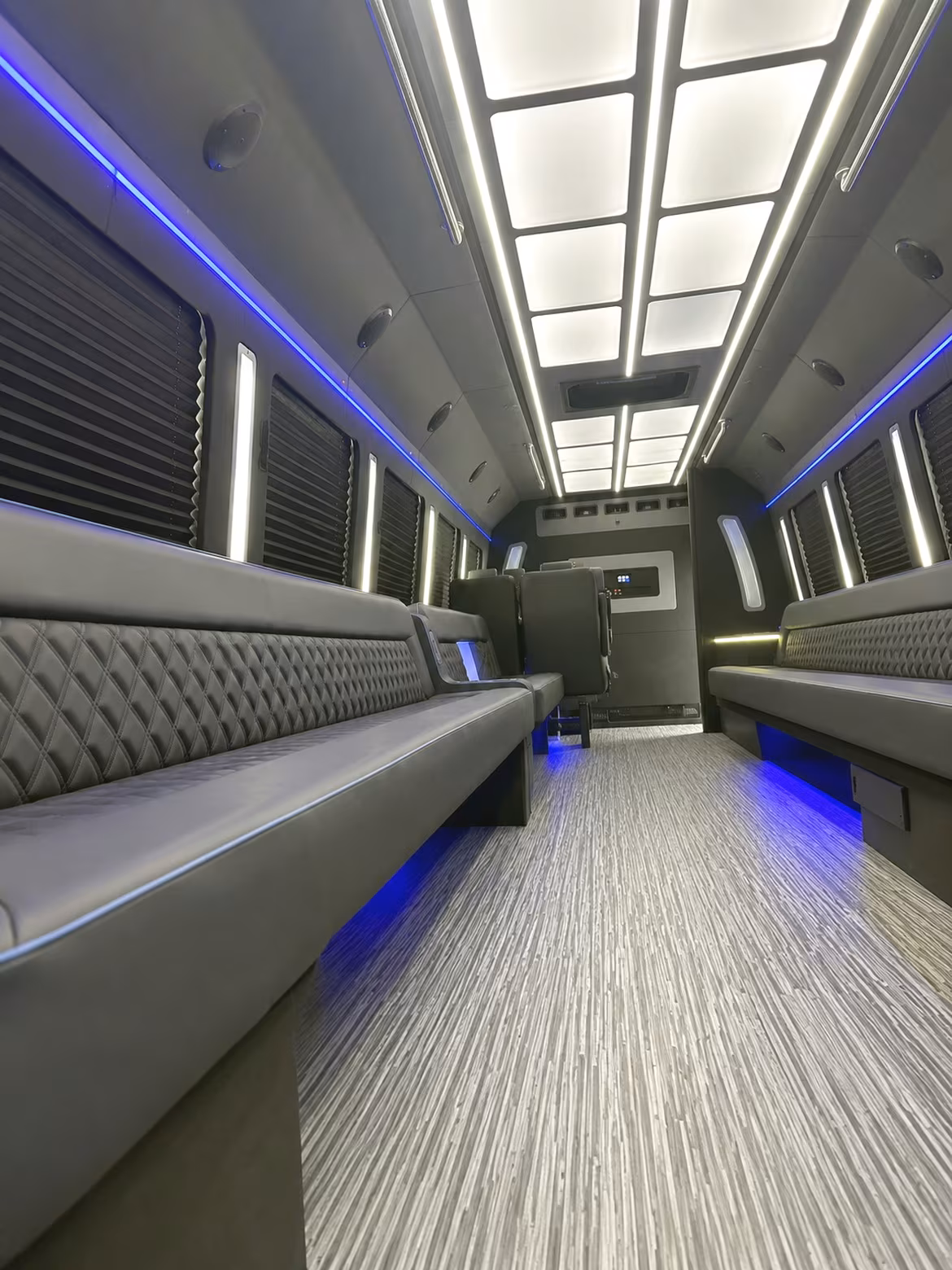 Fargo Birthday, Sweet 16, & Quinceañera Transportation party bus interior