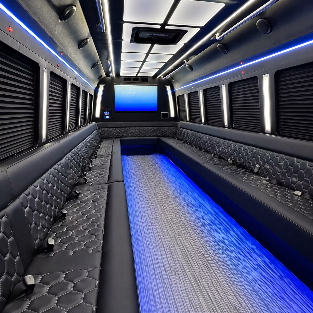 Fargo Private Event Transportation party bus interior