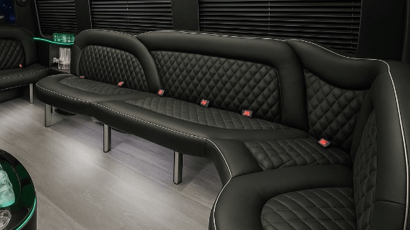 Interior of Fargo Party Bus Company's 18 Passenger Party Bus in Fargo