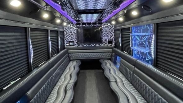 Interior of Charter Bus Company Bismarck's 20 Passenger Party Bus in Bismarck