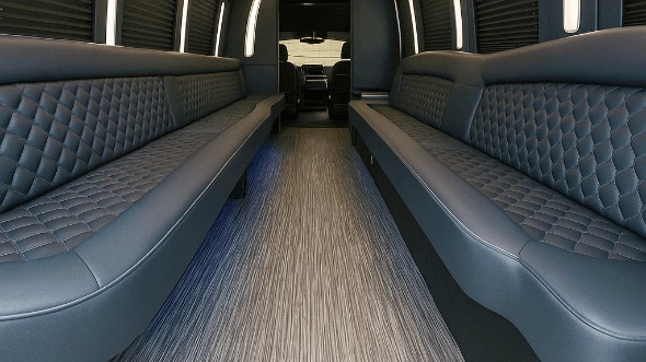 Interior of Charter Bus Company Minneapolis's 28 Passenger Party Bus in Minneapolis