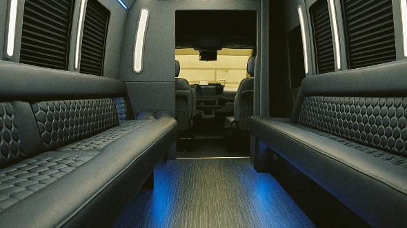 Interior of Charter Bus Company Bismarck's 30 Passenger Party Bus in Bismarck
