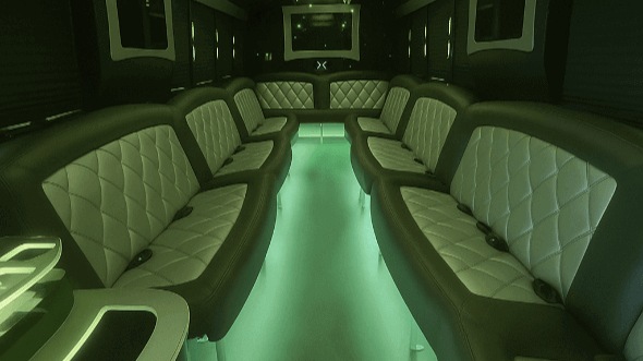 Interior of Charter Bus Company St. Paul's 30 Passenger Party Bus in St. Paul