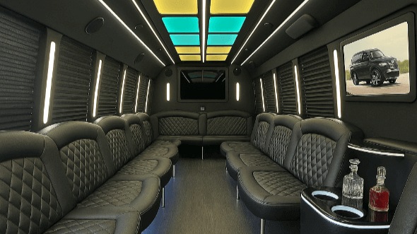 Interior of Charter Bus Company Omaha's 40 Passenger Party Bus in Omaha