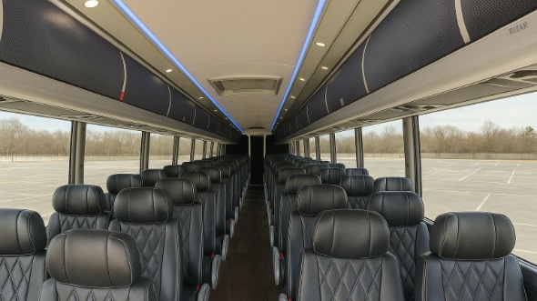 Interior of Charter Bus Company Fargo's 45 Passenger Charter Bus in Fargo