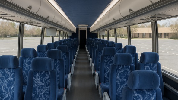 Interior of Charter Bus Company Fargo's 46 Passenger Charter Bus in Fargo