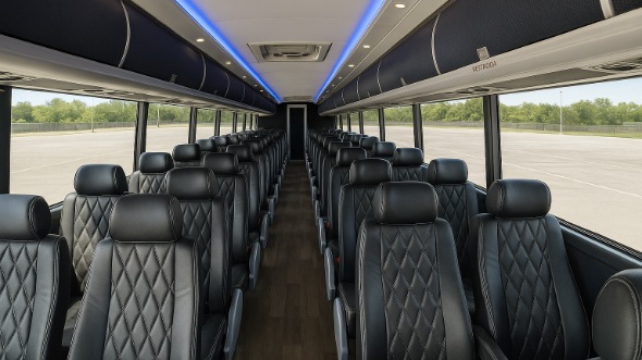 Interior of Charter Bus Company Fargo's 47 Passenger Charter Bus in Fargo