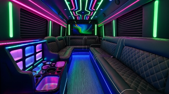 fargo 40 passenger party bus inside